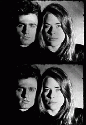 black-and-white print from 16mm film reel of Gerard Malanga & Mary Woronov's screen test.