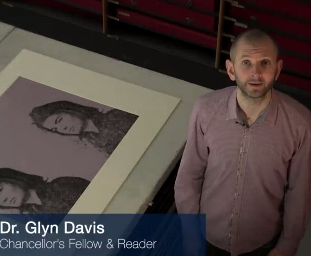 video screen cap of Warhol MOOC instructor Glyn Davis