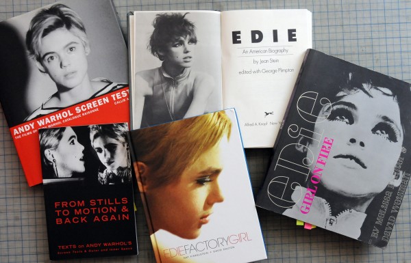 Edie Sedgwick Books: Books about or including Edie Sedgwick: Edie: An American Biography, Edie: Factory Girl, Edie: Girl on Fire, From Stills to Motion and Back Again, Andy Warhol Screen Tests