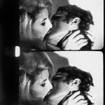 2-1/2 frames of Andy Warhol's 16mm film Kiss, photographed in november and december 1963